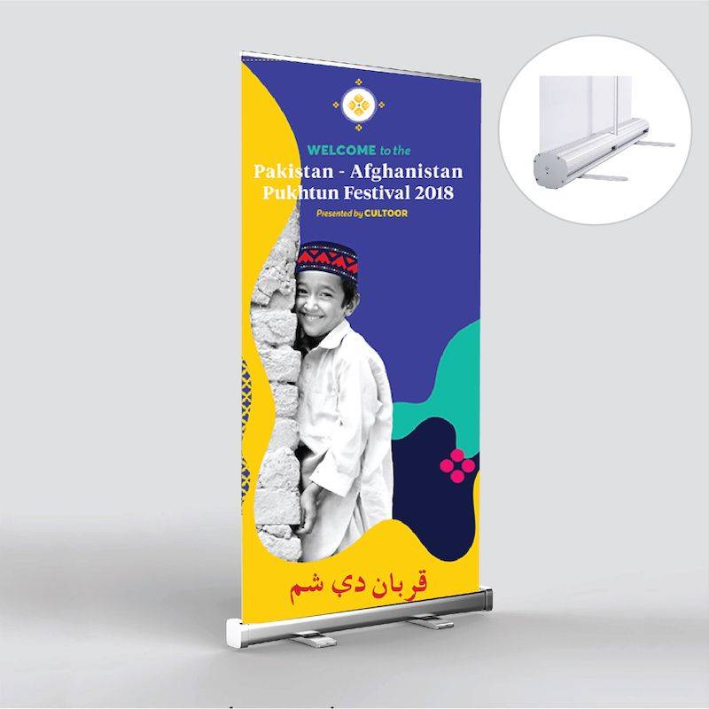 Chân Standee cuốn nhôm thường 0.6 x 1.6m