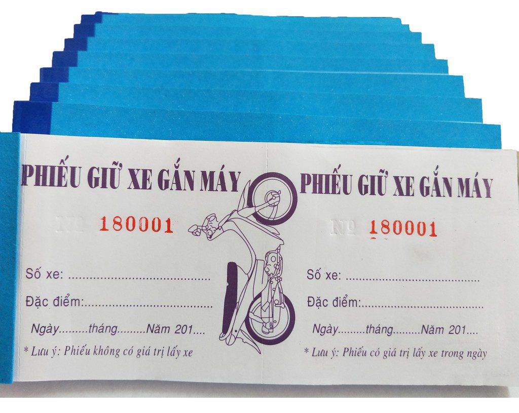 In Phiếu giữ xe Giá Rẻ Nha Trang, In Lấy Liền